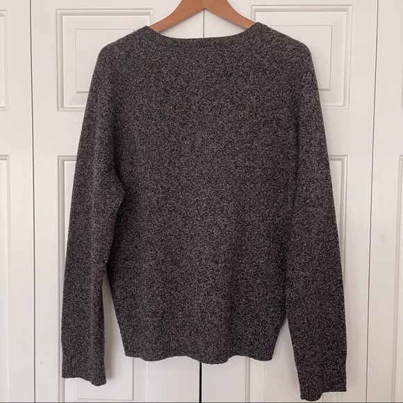 J. Crew 100% Lambswool Sweater Gray Black V-Neck Size XL Extra Large - Picture 3 of 5